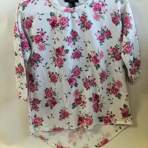 Forever 21,size small,pink flowers,Uneven back.